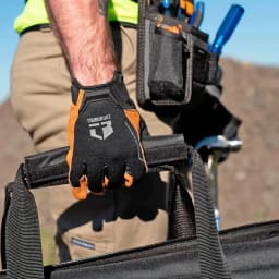 TOUGHBUILT TB-G04-L/XL Mid-duty Gloves Specialist Touch Screen Watch Cutout Padded Palm Genuine Leather Protective Gloves