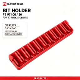 PB Swiss Tools PB 971.C6 and E6 Empty Modular BitBlock Holder Plastic Storage Rack Holds 10PCS 1/4" C6 & E6 Screwdriver Bits