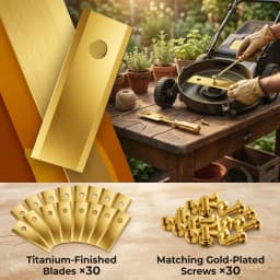 Stainless Steel Cutting For Blades with For Titanium Gold Finish and Matching Galvanized Screws for Parkside Robotic Mowers
