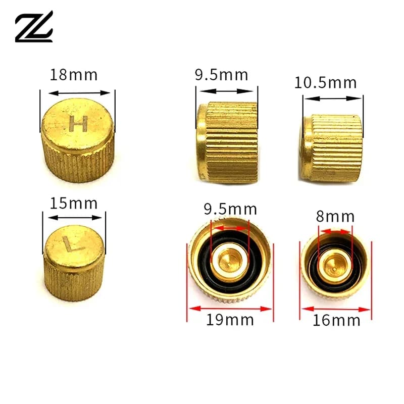 10pcs Car Air Conditioner Refrigerant Dust Cover Valve Core Caps High Low Side Port Cap Auto High Low Pressure Caps Accessories