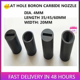 Flat Square Hole Type Boron Carbide Sand Blasting Nozzle Diameter 4mm Length 35mm 45mm 60mm