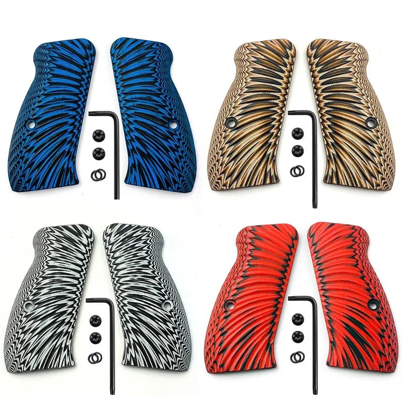 1 Pair Sunburst Texture Custom G10 CZ75 Grips for CZ 75/85 Compact,CZ P-01,P100,C100,T100,PCR,CZ 75 D,Gun Grips Screws Included