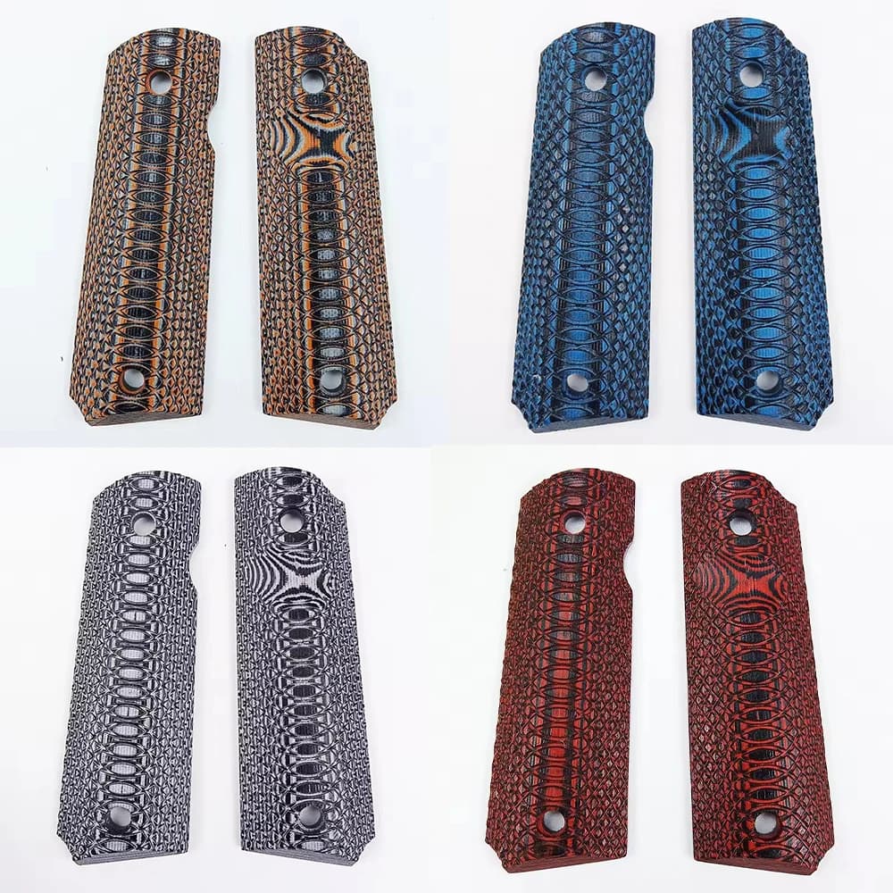 1 Pair 1911 Full Size Grips 3 Colors G10 Material Handle Grips Patch Custom Grips CNC Handle Grips