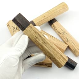 1piece Jiwen Wood + Ebony Octagonal Knife Handle for DIY Japanese Style Kitchen Knife Handle Fish Raw Knife Handle