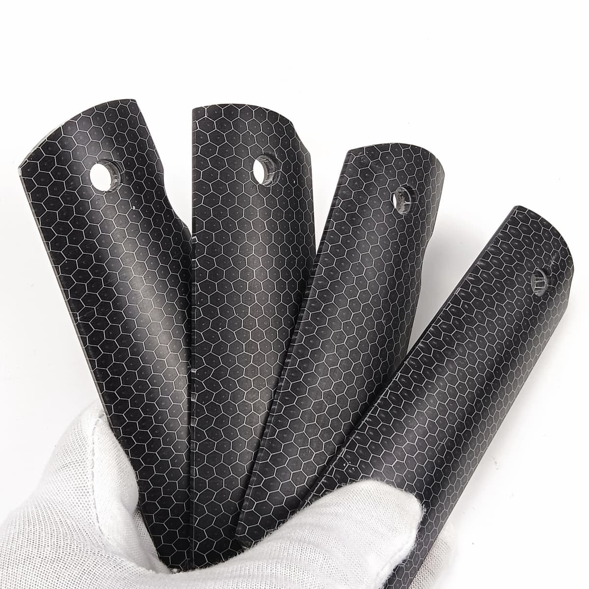 1pair 1911 Grips Black C-Tek Honeycomb Pattern Resin Handle Grips Patch Custom Grips CNC Handle Grips