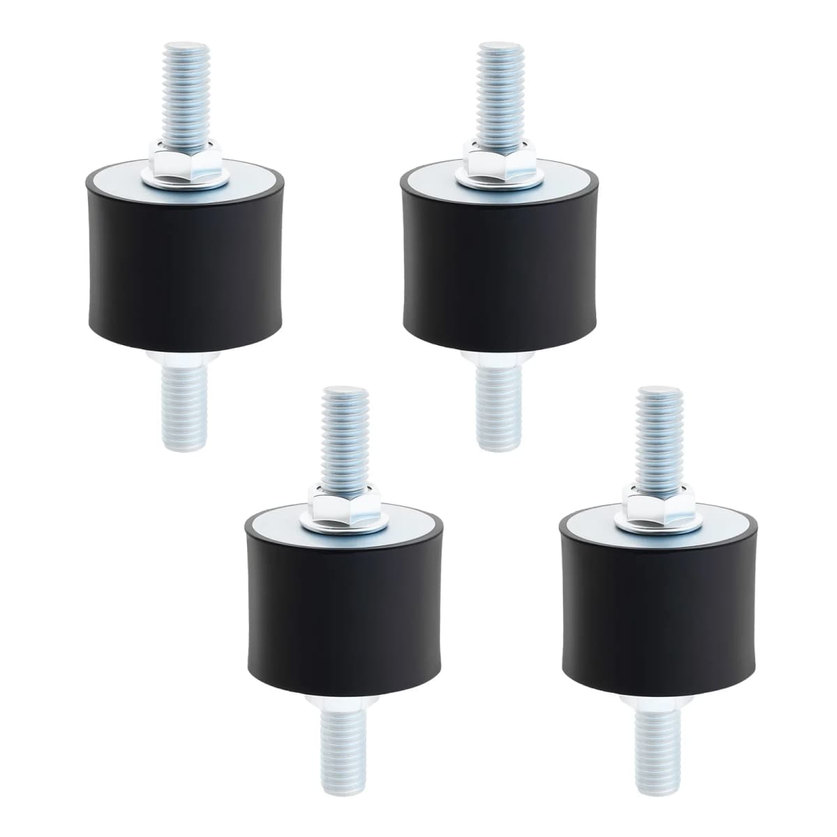4 pack Rubber Double Studs Anti Vibration Shock Absorber Rubber Mounts Shock Damper with 8 pcs M10 Locking Nuts