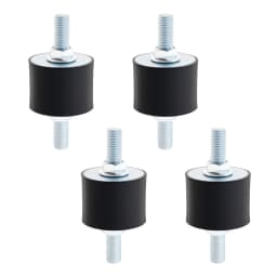 4 pack Rubber Double Studs Anti Vibration Shock Absorber Rubber Mounts Shock Damper with 8 pcs M10 Locking Nuts