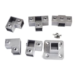 1Pcs Square Tube Connection Piece Aluminum Alloy Elbow Three-way Square Pipe Fixed Joint Storage Rack Rack
