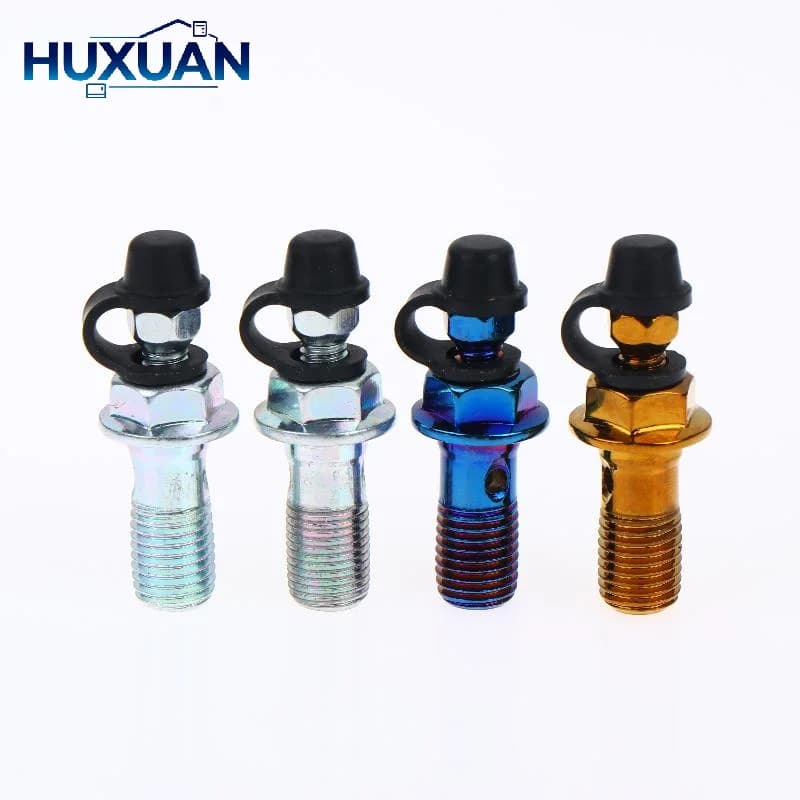 1Set Motorcycle Accessories Brake Bleed Screw Banjo Bolt M10*1.25mm /1.0mm Air Release Brake Caliper Cylinder Screw