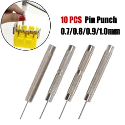 10 Pcs Iron Pin Punch 0.7-1.0mm Watch Strap Belt Bracelet Remover Adjust Gadget For Repairing Hand Manual Tools