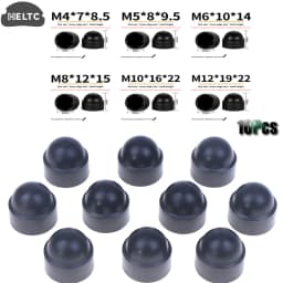 10Pcs/PACK Black M4 M5 M6 M8 M10 M12 Bolt Nut Dome Protection Caps Covers Exposed Hexagon Plastic Screw Protection Covers