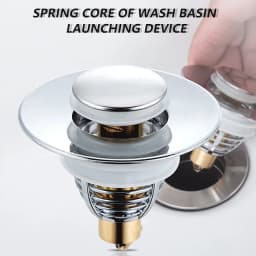 Universal Stainless Steel Basin Pop-Up Bounce Core Basin Drain, Sink Filter, Bathtub Plug, Bathroom Tool