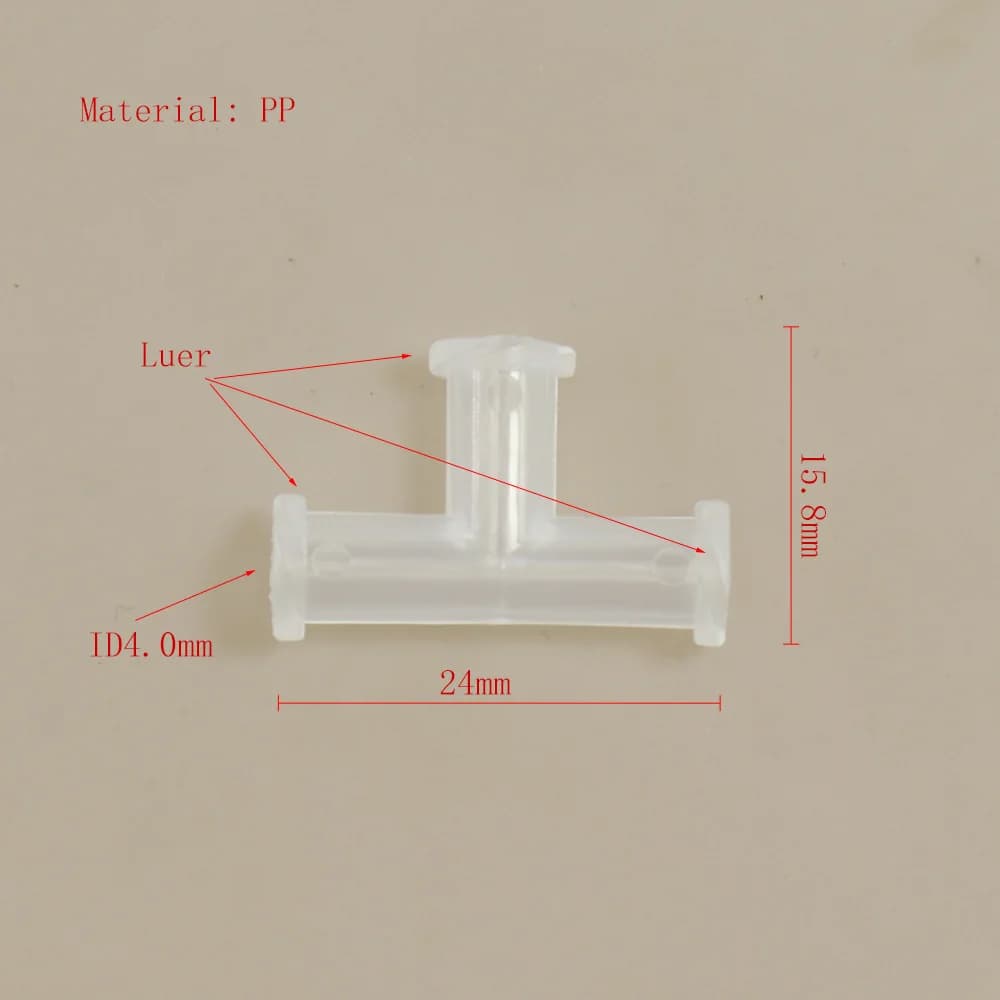 3 4 Three Way PP Tee Female Luer Connector T-Shaped Coupling Piece