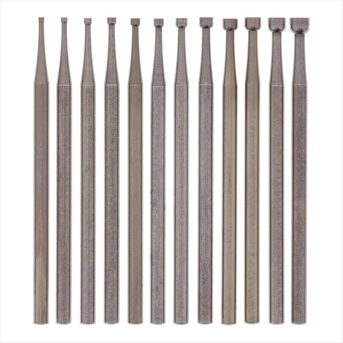 HOT 12 Pcs Round Cup Burr Set, 3/32Inch Shank Wire Rounder Bits Jewelry Carving Bits (0.8-3.0mm)