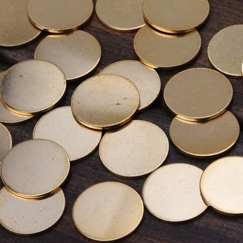 50pcs Raw Brass Blank Round Tags Flat Metal Discs DIY Earring Necklace Pendant Jewelry Making Supplies Hand Stamping Blank
