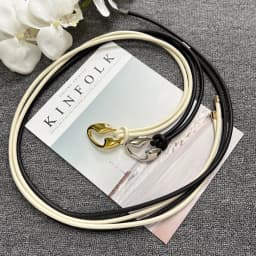 Sheepskin Women's Waist Rope, Genuine Leather Knotted Dress, Small Waistband Design, Gold and Silver Buckle Belt, Beige Waist Ro