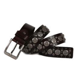 Hip Hop Metal Round Rivet Cowboy Belt Genuine Leather Cowskin Men Belt Punk Big Rivet Jeans Studded Belts For Men Ceinture Homme