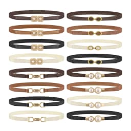 SISHION Summer Fashion Women Belts SH024 PU Leather Thin Elastic Waist Belt Slim Waistband Black Camel Coffee Plus Size
