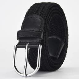 Very Popular Fashion 105cm Women's Belt White Luxury Woven Stretch Casual Alloy Buckle Needle Elastic Canvas Boy's Waist straps