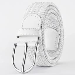 Very Popular Fashion 105cm Women's Belt White Luxury Woven Stretch Casual Alloy Buckle Needle Elastic Canvas Boy's Waist straps