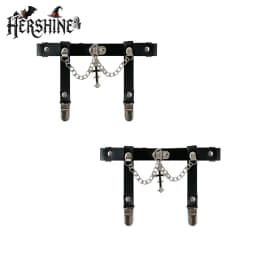 HERSHINE 2-Pack Women's Fashion Cross Chain Leg Straps/Sock Clips, Y2K Gothic Punk Harajuku Rock Hip Hop Style,spring,summer