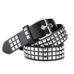Rivet Hollow Bullet Decoration Belt Fashion Leather Studded Goth Rock Wild Adjustable Women Punk Black Belt