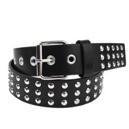 Rivet Hollow Bullet Decoration Belt Fashion Leather Studded Goth Rock Wild Adjustable Women Punk Black Belt