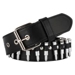 Rivet Hollow Bullet Decoration Belt Fashion Leather Studded Goth Rock Wild Adjustable Women Punk Black Belt