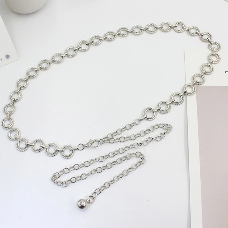 Metal Waist Chain Adjustable Body Link Belts Suit Dress Thin Waist Belt Trendy Jewelry For Women Sexy Waist Chain Accessories