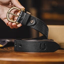 Maden Male Genuine Leather Belt Vintage Hammered Brass Buckle Single Prong Jeans Belt Casual Durable Waist Strap Men's Belt