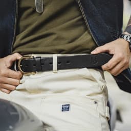 Maden Male Genuine Leather Belt Vintage Hammered Brass Buckle Single Prong Jeans Belt Casual Durable Waist Strap Men's Belt