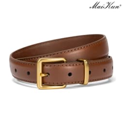 Maikun Belt For Women Gold Buckle Elegant Leather Belt Compatible With Dresses And Pants