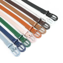 1.5x105cm Colorful Women's Belt Fashion Casual Versatile Jeans Accessories Pin Buckle Girdle Simple PU Leather Thin Waistband