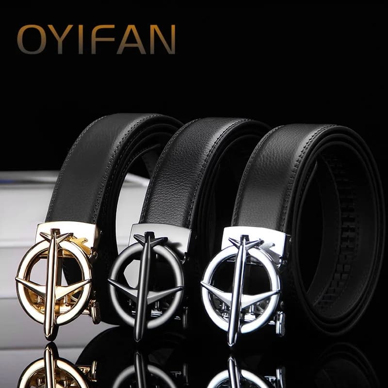 Airplane buckle belt, high-quality men's automatic belt, business belt, ratchet belt, men's belt