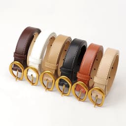 2.3x103cm Female Fashion Belt Simple Golden Metal Buckle Belt for Women Ladies Black Suit Jeans Dresses Clothing Accessories