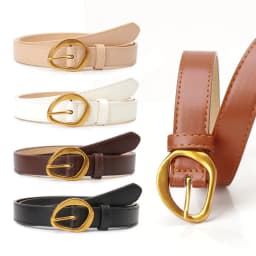 2.3x103cm Female Fashion Belt Simple Golden Metal Buckle Belt for Women Ladies Black Suit Jeans Dresses Clothing Accessories