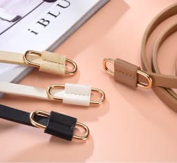 1x110cm Knotted Belt Vintage PU Leather Waistband Solid Color Vintage Decorative Belts Thin Dress Girdle For Women