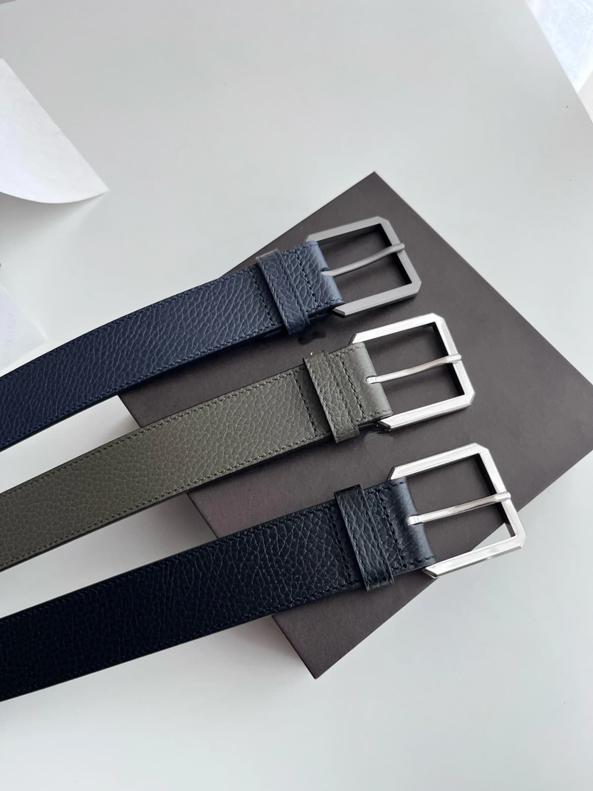 High Quality 3.5cm Leather Business Men Belt Luxury Brand Designer famous Belts for men Jeans Strap Male Metal Buckle Belt