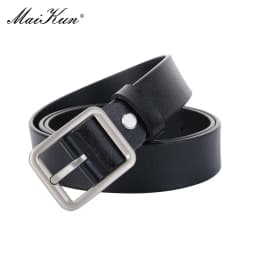 Maikun Genuine Leather Square Buckle Belt For Women New Simple Vintage Pin Buckle Jeans Versatile Belt
