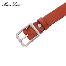 Maikun Genuine Leather Square Buckle Belt For Women New Simple Vintage Pin Buckle Jeans Versatile Belt