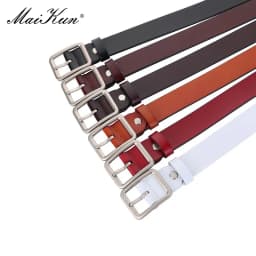Maikun Genuine Leather Square Buckle Belt For Women New Simple Vintage Pin Buckle Jeans Versatile Belt