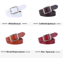 Maikun Genuine Leather Square Buckle Belt For Women New Simple Vintage Pin Buckle Jeans Versatile Belt