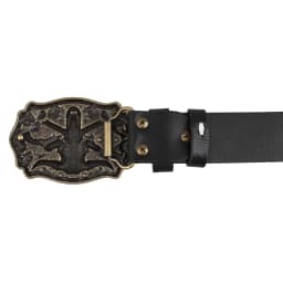 Cowhead Buckle Cowskin Genuine Leather Belt Cowboy