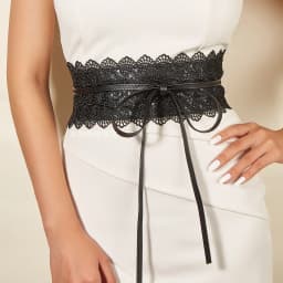 Fashion Lace Bow Women Belt Black Wide Corset Lace Up Waistband Female Dress Decor Waist Belt