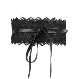 Fashion Lace Bow Women Belt Black Wide Corset Lace Up Waistband Female Dress Decor Waist Belt