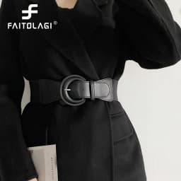 Fashion Black Elastic Waistband Korean Women Wide Belt For Coat Skirt Dress Decorative Girdles Strap Female Body Slim Cummerbund