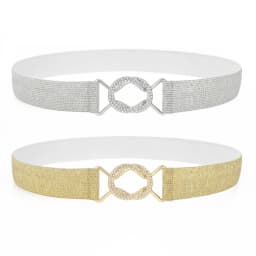 SISHION Plus Size S-XXL Black Women Waist Belts YD0046 Elastic Beading Golden Silver Bling Gothic Goth Corsets Belt