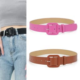3.8x105cm Fashion Vintage Female Waistband Women Square Buckle Decorative Belt Candy Color Casual Pants Jeans Accessory Belts
