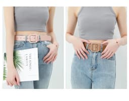 3.8x105cm Fashion Vintage Female Waistband Women Square Buckle Decorative Belt Candy Color Casual Pants Jeans Accessory Belts