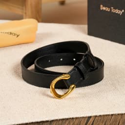 BEAUTODAY Classical Belts Women Genuine Cow Leather Buckle Straps Designer Female Elegant Dress Accessories Handmade 91086